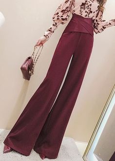 French Red Solid High Waist Cotton Wide Leg Pants SpringFabric: Cotton BlendedSize & Fit: This garment fits true to size.Length: Size L measures 41.34"from waist to hem.Waist:Fitted - very fitted at natural waist Hip: Loosely Fitted. room for hips. Hand Wash Cold. Elegant Burgundy High-waisted Wide Leg Pants, Burgundy Wide Leg Pants For Party, Non-stretch Solid Color Wide Leg Pants For Fall, Burgundy High Waist Wide Leg Pants For Fall, High Waist Burgundy Wide Leg Pants For Fall, Formal Red Wide Leg Bottoms, Solid Color Full-length Dress Pants For Fall, Chic Burgundy Pants For Party, Fall Solid Color Full-length Dress Pants