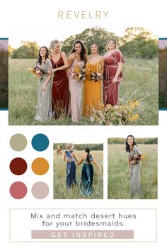 Boho Wedding, Boho Bride, Boho Bridesmaids Dresses, Desert Wedding, Desert Vibes, Boho Vibes, Boho Aesthetic, Desert Aesthetic Sunset Edit, Color Palette Wedding, Fall Wedding Color Palette, Desert Sunset, Bridesmaid Dress Colors, Theme Color, Future Wedding Plans, Bridesmaid Style