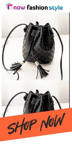 Black Fashion Casual Solid Tassel Design Crossbody Bag White Fashion Casual, Casual Sportswear, Orange Fashion, Red Fashion, Bag Tags, Fun Bags, Fashion Casual, Bucket Bag