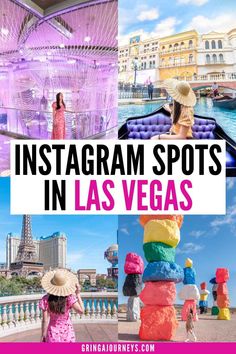 the las vegas strip with text overlay that reads instagram spots in las vegas