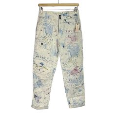 Anthropologie The Wanderer Paint Splatter Cargo Pants Size 25 Art To Wear. Content: 98% Cotton 2% Spandex. Size: 25. Inseam Is 28 Without Roll Up At Hem. 26 Inseam With Rolled Up Hem. For Best Fitting Results, Please Compare This Items Measurements Provided In Photos With Another Item That Fits You Well. Color: White Base With Watercolor Like Splatter Print. 1 Pocket Cargo On Right Thigh. Pants Were Sold With Rolled Up Hem. New With Tags In Excellent Condition. Please Carefully Review All Photos Spring Straight Leg Bottoms With Paint Splatter, Casual Spring Pants With Paint Splatter, Spring Cotton Bottoms With Paint Splatter, Spring Fitted Jeans With Paint Splatter, Casual Relaxed Fit Bottoms With Paint Splatter, Multicolor Paint Splatter Bottoms For Spring, Spring Paint Splatter Cotton Jeans, Spring Multicolor Paint Splatter Bottoms, Fitted Cotton Bottoms With Paint Splatter