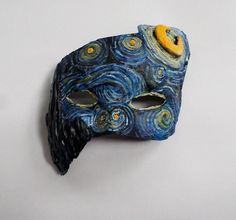 Painted Masks Diy, Painted Masquerade Mask, Carnaval Mask, Clay Mask Art, Papier Mache Mask, Creative Mask, Mask Paper Mache, Mask Inspiration, Painting Starry Night