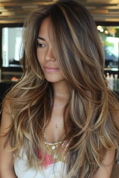 Layers For Long Hair Face Framing, Face Frame Layers Straight Hair, Long And Layered Haircuts, Layers And Balayage, Haircuts That Frame Your Face, Facial Framing Layers, Facial Framing Highlights, Layers Face Framing, Frame Face Layers