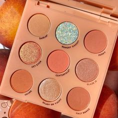 ColourPop Cosmetics on Instagram: “what shade is the prettiest one from this palette? 🍑 Feauring: Baby Got Peach palette | What shade has the BEST name? - @lapetitechicmommy…” Make Up Diy, Peach Palette, Peach Eyeshadow, Smink Inspiration, Colourpop Cosmetics