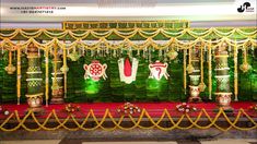 Traditional Mandapam Decoration, Traditional Decoration Indian, Upanayanam Decoration, Pelli Mandapam Decoration, Pelli Decoration, Mandapam Decoration, Royal Wedding Outfits, Marriage Hall Decoration, Wedding Decorations Indian