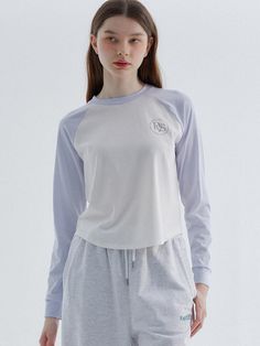 Color : Light PurpleCountry of Origin : Republic of Korea Casual Lavender Loungewear Tops, Basic Lavender Crew Neck Top, Lavender Crew Neck Basic Top, Lavender Relaxed Fit Tops For Loungewear, Purple Relaxed Fit Sporty Tops, Sporty Long Sleeve Lavender Top, Sporty Lavender Long Sleeve Top, Sporty Purple Cotton Tops, Lavender Casual Crew Neck Top