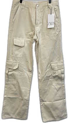 Cargo Pants Cream, Pants Cream, Style Cargo Pants, Zara Jumpsuit, Style Cargo, Cream Style, Pants With Pockets, Colored Pants, Cargo Pants Women