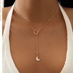 Gorgeous Simple Simulated Diamonds Moon Necklace Diamond Moon Necklace, Simple Diamonds, Moon Necklace, Womens Jewelry Necklace, Jewelry Necklaces, Cute Outfits, Diamonds, Womens Sizes, Necklaces