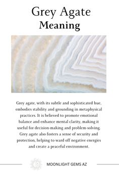 grey agate meaning in english and spanish, with an image of the words gray agate