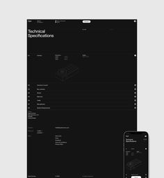 an image of a cell phone next to a black and white website page with the text technical applications on it