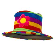 Top Hat - Rainbow Fun Adjustable Hats For Carnival, Adjustable Carnival Costume Hats And Headpieces, Fun Adjustable Costume Cap, Adjustable Short Brim Top Hat For Carnival, Adjustable Brimmed Mini Hats For Carnival, Adjustable Short Brim Carnival Costume Hat, Fun Multicolor Costume Hat, Adjustable Short Brim Costume Hat For Carnival, Adjustable Curved Brim Costume Hats For Carnival