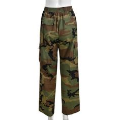 Rock the look of versatility and subtlety with Our Camo Cargo Pencil Straight Pants. Perfect for adding a touch of streetwear style to any outfit, these are a must-have in your wardrobe. Crafted using a blend of fabrics, they feature pleasant camouflage prints throughout and are rendered with a flattering high waistline. With re-enforced hip pockets and drawstring closure, these casual pants offer comfort and convenience at once. Finished off with a pencil straight design, they exude both femini Spring Combat Cotton Pants, Spring Combat Pants With Pockets, Military Style Bottoms With Elastic Waistband For Streetwear, Military Style Parachute Pants For Spring Streetwear, Spring Military Style Parachute Pants, Spring Military Parachute Pants, Trendy Stretch Cargo Pants With Belt Loops, Stretch Trendy Cargo Pants, Spring Military Cargo Pants For Streetwear