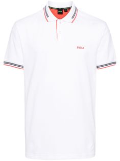 white cotton blend short front button fastening polo collar logo print at the chest contrasting trim short sleeves straight hem Contrasting Trim, Polo Shirt White, Balenciaga Triple S, Cotton Polo Shirt, Custom Watch, Short Suit, Cotton Polo, White Shirts, Polo Collar