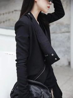 Solid Black Cool Zip-up Jacket Casual Workwear, Sleeveless Short Dress, Style Coat, Room Style, Jeans Material, Long Shirt Dress, Punk Style, Zipper Jacket, Fashion Seasons