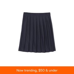 in stock School Uniform Lined Skirt, School Uniform Skort For Fall, Preppy School Skirt For Fall, Preppy Skirt For School In Fall, Fitted Skirt For School, Preppy Fall School Skirt, Fall School Skort, Fall School Uniform Lined Skirt, Spring School Skort With Elastic Waistband