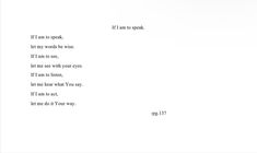 an image of someone's poem written in black and white with the words if i am to speak