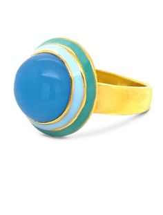 Blue Enamel Polished Round Ring, Blue Enamel Ring With Polished Finish, Blue Polished Enamel Ring, Blue Domed Jewelry With Polished Finish, Blue Cabochon Dome Ring, Blue Domed Gemstone Ring, Blue Domed Cabochon Jewelry, Elegant Blue Cabochon Dome Ring, Blue Enamel Gemstone Ring