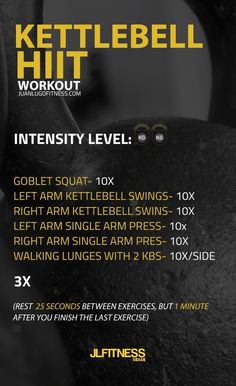 the kettlebell hit workout flyer is shown