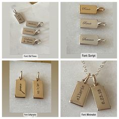 Personalized Mini Tag Necklace 14K Gold Filled Tag Necklace Custom Name Tag Necklace Initial Tag Necklace 925 Sterling Silver - Etsy Silver 14k Gold Name Necklace For Anniversary, Personalized Modern Name Necklace For Anniversary, Minimalist Engraved Rectangular Name Necklace, Minimalist Nameplate Necklace For Anniversary, Everyday Rectangular Jewelry With Engraved Text, Minimalist Jewelry With Engraved Text For Everyday Use, Gold Charm Necklace With Engraving Option, Gold Charm Necklaces With Engraving Option For Everyday, Minimalist Everyday Jewelry With Engraved Text