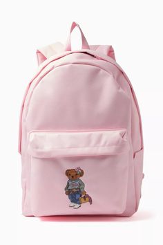 Buy Polo Ralph Lauren Pink Polo Bear Backpack Online for Girls | Ounass UAE Polo Backpack, Bear Backpack, Pink Polo, Twinkle Toes, Polo Bear, Back To School Shopping, School Shopping, Girl Backpacks, Kids Bags