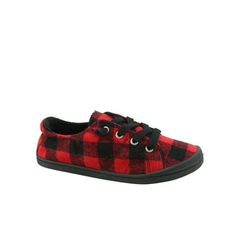 Round toe silhouettee Lace Up Look lightly cushioned insole Size: 8.  Color: Red.  Gender: female.  Age Group: adult.  Pattern: plaid. Sneaker Shoes, Flat Sneakers, Red Plaid, Gender Female, Womens Sneakers, Clothing And Shoes, Age Group, Shoes Sneakers, Slip On