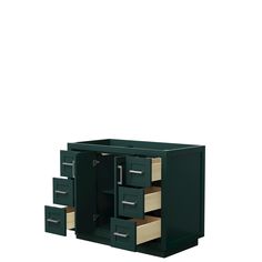 an image of a green cabinet with drawers