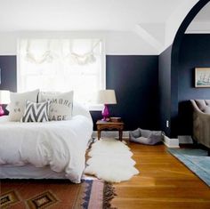 the instagram page on instagram com shows an image of a bedroom with blue walls and