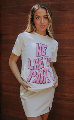 Be the life of the party AND the wife of the party when you're sporting this tee! Perfect for a bachelorette party or getting ready on the big day, this tee has you covered for all the wedding festivities! Pairs perfectly with our "wife like to party" tee for your wedding party! 


fits true to size - size up for an oversized fit

Mary Claire is 5'7" and wearing a size medium

100% cotton 


Use code BACH20 for 20% off an order of 6+ items from the bridal collection. Some exclusions apply.  

WE Bachelorette Pool Party, Wife Of The Party, Western Tee, Wedding Festivities, Party Fits, Life Of The Party, Gameday Outfit, Party Girls, Bridal Collection