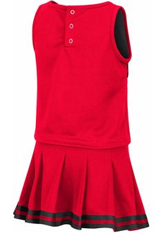 Get your future Texas Tech fan excited to show their spirit in this Texas Tech Red Raiders Toddler Girls Red Cheer Sets! Give them something to cheer about with this Cheer Sets, which features a rubberized print team graphic on center chest and skirt waistband. Casual Red Skort For Sports, Red Casual Skort For Sports, Casual Red Tennis Skirt For School, Sporty Red Skort For Sports, Red Cheerleading Team Tops, Casual Red Sports Skort, Red Casual Sports Skort, Red Fitted Sporty Skort, Red Sporty Skort For Sports