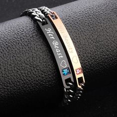 It doesnt matter if youre close or a long distance apart, these His Beauty, Her Beast Couples Bracelets will help you feel close, no matter where you are. His Queen Her King, Her King, His Queen, Lovers Bracelet, Couple Bracelet, Bracelet Couple, Lucky Bracelet, Gold Beauty, Rose Gold Crystal