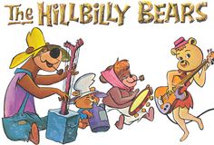 three cartoon bears playing music together with one bear wearing a hat and the other holding a guitar