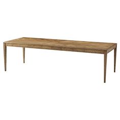 a large wooden table with two legs and a long, narrow top on an isolated white background