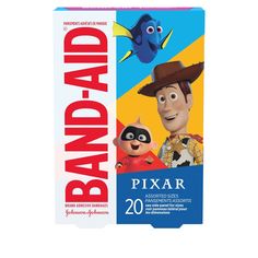 a box of band aid for children with an image of pixar