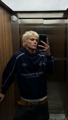 Men White Hair Hairstyles, Thick Haircut Men, Men Coloured Hair, White Men Hairstyles, 90s Buzzcut Men, Black Roots Blonde Hair Men, White Blonde Hair Men, Guy With Bleached Hair, White Boys With Blonde Hair