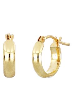 Boasting Italian craftsmanship and timeless, versatile style, these wide domed hoops elegantly hug your ears in gleaming 14-karat gold. Style Name:Bony Levy 14K Gold Wide Huggie Hoops (Nordstrom Exclusive). Style Number: 6070334. Classic Round Clip-on Huggie Earrings, Pave Ear Cuff, 14k Gold Hoop Earrings, Minimalist Earring, Bony Levy, Earring Trends, Italian Craftsmanship, Initial Pendant Necklace, Star Earrings Stud