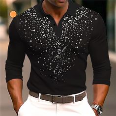 Season:Fall  Winter; Fabric:Polyester; Sleeve Length:Long Sleeve; Gender:Men's; Style:Casual; Elasticity:Micro-elastic; Tops Type:Polo Shirts,Golf Shirt; Occasion:Vacation Wear,Rave Wear,Party Outfits; Pattern:Graphic; Design:Buttons,3D Print; Neckline:Collared Shirts; Brand:OUKU; Listing Date:11/10/2023; Bust:; Length:; Shoulder Width:; Fit US Size:null; Fit UK Size:null; Fit EU Size:null; Sleeve Length: Casual Party Tops With Collar, Ramp Design, Collared Shirts, Polo Design, Winter Fabric, Fashion Suits, Vacation Wear, Outdoor Leisure, Rave Wear