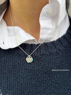 Tiffany And Co Jewelry, Tiffany And Co Necklace, Necklace Outfit, Tiffany Necklace, Heart Shaped Pendant Necklace, Dope Jewelry