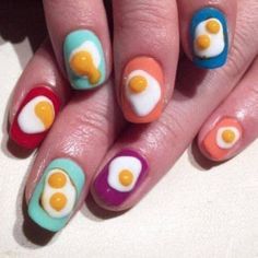 Nail Polish Ideas Easy, Food Nail Art, Food Nails, 3d Nail Art Designs, Nail Art 3d, Nails Polish, Nail Swag, 3d Nail Art