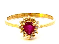 Pear Shaped Red Ruby and Diamond Halo Ring in 14k Yellow Gold Luxury Pear-shaped Gold Ruby Ring, Elegant Pear-shaped Yellow Gold Ruby Ring, Yellow Gold Pear-shaped Ruby Ring With Center Stone, Luxury Pear-shaped Yellow Gold Ruby Ring, Pear-shaped Yellow Gold Ruby Ring With Center Stone, Diamond Halo Ring, Red Band, Ruby Diamond, Red Ruby