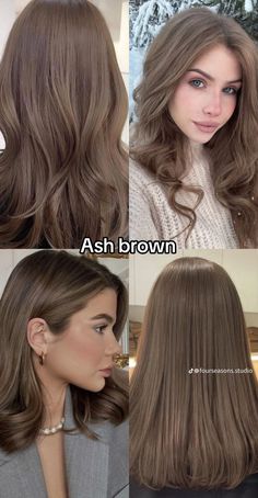 Rambut Brunette, Ash Brown Hair Color, Beige Hair, Korean Hair Color, Ash Brown Hair, Brown Hair Looks, Ash Hair Color, Brown Hair Inspo, Hair Tint