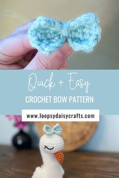 the crochet bow pattern is easy to make and looks great on someone's hand