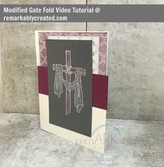 a card with an image of a cross on it and the words modified gate fold video tutor