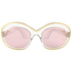 New and ultra rare Pierre Marly Sourcilla sunglasses. Spotless light pink lenses. Amazing clear frame. Chic and crazy 1960’s Pierre Marly very own cocktail scene. A real treasure not to miss out!! Please noticed this item has light sign of wear due to storage. Made in France. Measurements Frame Width 13.5 cms Lens Height 4.3 cms Lens Width 5 cms Temple Length 11.5 cms Evening Clear Sunglasses With Mirrored Lenses, Retro Clear Sunglasses For Party, Vintage Pink Glass Sunglasses, 1960s Sunglasses, Pink Lenses, Nostalgic Images, Pretty Princess, Clear Frames, Nice Clothes