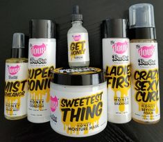 The Bee Girl Collection is specifically formulated for thirsty hair on the mend. Powered by the science of super-charged honey to reclaim your hair's natural softness, bounce, and shine. WHAT IT DOUX? 3 X DOPE: Pre-poo, Leave-In, or Rinse-Out! This triple-threat conditioner instantly detangles and penetrates the cuticle to protect, soothe, and strengthen dry, stressed hair. WHAT'S GOOD? Cationic Honey - Aloe - Vitamins B, C & E - Keratin - Silk Amino Acids. DOUX YOU: Apply to wet hair and ma Custom Hair Products, Braiding Supplies, Female Products, Beauty Supply Store, Azelaic Acid, Wash And Go, Ayurvedic Herbs, Twist Outs, Dull Hair