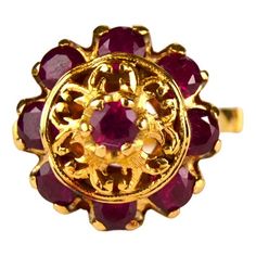 Gold ring , Marquise with rubies  Material :gold ,ruby Weight: 4.980 g  Assay: AU 0.750=18 ct  Stones: rubies  Size: AU 5.5,European 11, diameter 16.24mm  Time of creation: 20th century Ring height: 24mm, Width: 16mm  Ring verified by a jewellery and gemstone expert. The ring comes with a certificate from our stationary shop in Krakow in English with a and a jewellery box. Stationary Shop, Ring Marquise, Golden Ring, Krakow, Gold Ring, 20th Century, Jewelry Box, Gold Rings, Ruby