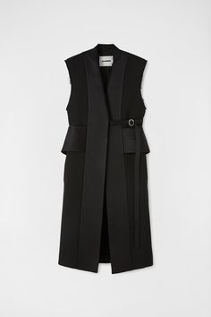 Tailored Vest Woman | Jil Sander Official Online Store Tailored Vest, Navy Coat, Tailored Coat, Wool Vest, Yellow Shirts, Office Style, Formal Style