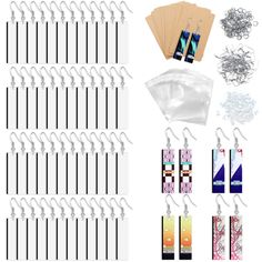 PRICES MAY VARY. 【WHAT YOU WILL GET】: The sublimation earring set contains a total of 380 Pcs, includes 60 pcs rectangular sublimation blanks earring, 60 pcs earring hooks, 100 pcs jump rings, 100 pcs Earring Backs, 30 pcs earring packaging cardboard, and 30 pcs earring bags. enough sublimation accessories to meet your different jewelry making needs. You can make personalized jewelry making, ornament making, earrings making and other DIY handmade craft projects with these sublimated blank earrin Sublimation Blanks Products, Earring Packaging, Sublimation Earrings, Packaging Cardboard, Sublimation Earring, Wood Transfer, Ornament Making, Different Jewelry, Party Projects