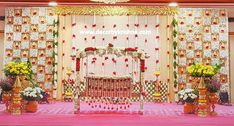 Cradle Decoration For Naming Ceremony, Annaprasana Decor, Cradle Ceremony Decorations, Cradle Decoration, Naming Ceremony Decoration, Simple Stage Decorations, Pooja Decoration, Cradle Ceremony, Temple Decor