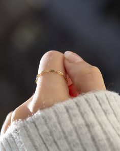 Bare chain ring in 14k Solid GoldModern and timeless Super Dainty Link Chain RingPerfect as a stacking ring or by itself. This listing is for one dainty chain ring, for other chain rings you can find them here* 14k Solid Gold Bare Ring /14k Dainty Chain Ring / Barely there ring Gold rings / chain rings / Simple stackable chain ring 14k Gold Open Chain Ring For Promise, 14k Gold Open Band Chain Ring, 14k Gold Link Chain Ring, 14k Gold Tarnish Resistant Chain Ring For Promise, Dainty Tarnish Resistant Open Band Midi Rings, Dainty Open Band Midi Rings, Dainty Tarnish-resistant Open Band Midi Rings, Adjustable Chain Midi Rings For Promise, Dainty 14k Gold Chain Ring For Promise