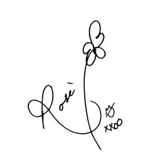 the word love is written in cursive writing on a white background with a flower